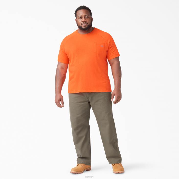 Heren Dickies verkoelend T-shirt met korte mouwen fel oranje (bod) kleding 6F0X537