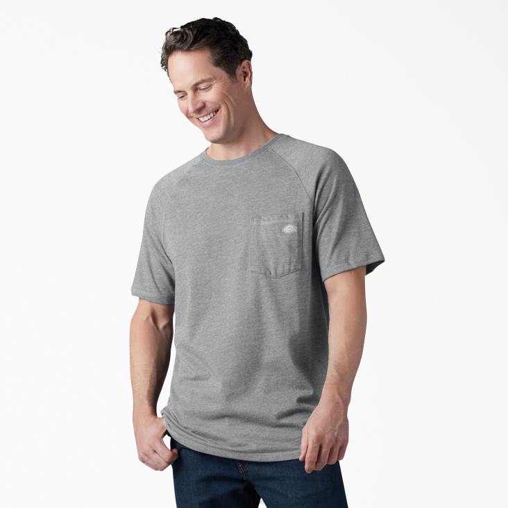 Heren Dickies verkoelend T-shirt met korte mouwen grijs gespikkeld (hg) kleding 6F0X546