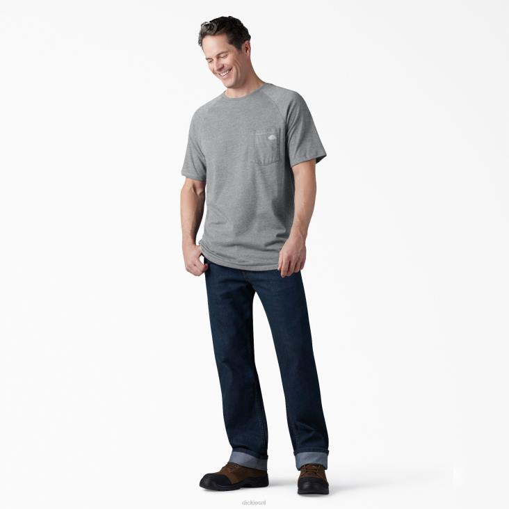Heren Dickies verkoelend T-shirt met korte mouwen grijs gespikkeld (hg) kleding 6F0X546