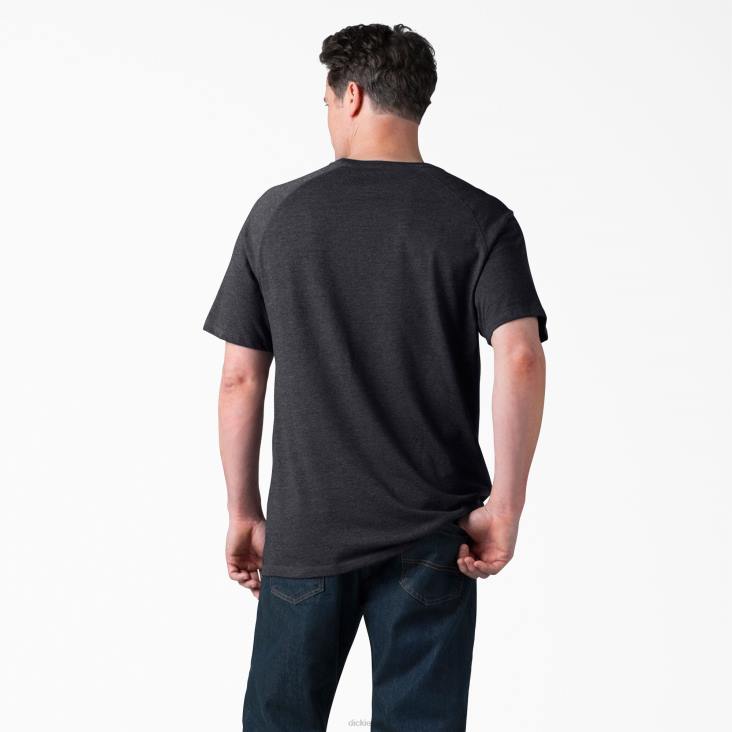 Heren Dickies verkoelend T-shirt met korte mouwen heide zwart (kbh) kleding 6F0X548