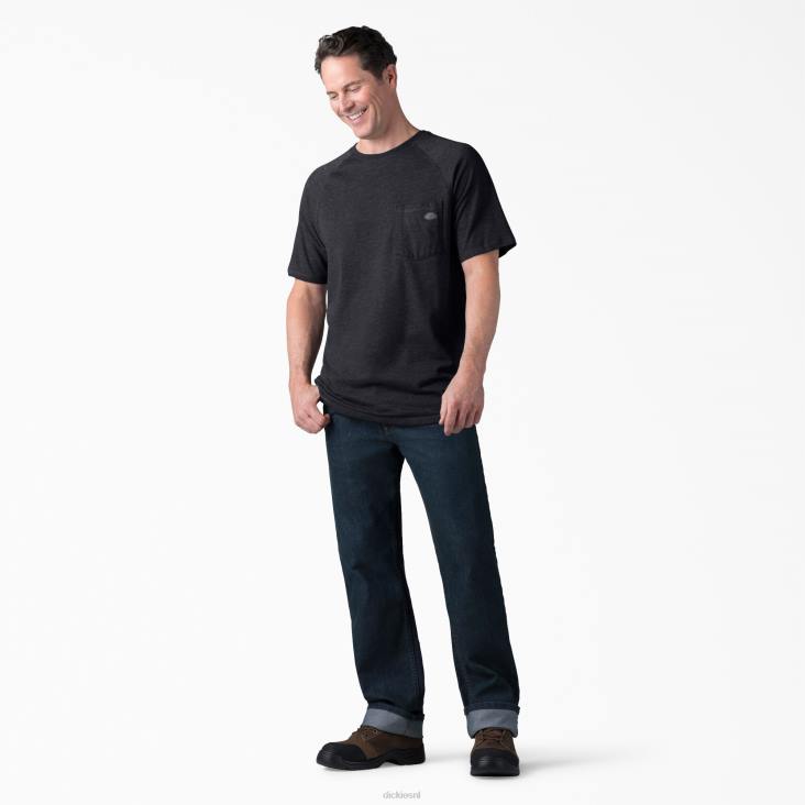 Heren Dickies verkoelend T-shirt met korte mouwen heide zwart (kbh) kleding 6F0X548