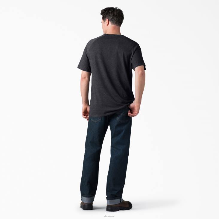 Heren Dickies verkoelend T-shirt met korte mouwen heide zwart (kbh) kleding 6F0X548