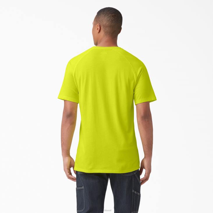 Heren Dickies verkoelend T-shirt met korte mouwen helder geel (bwd) kleding 6F0X538