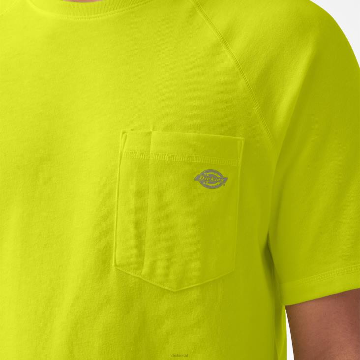 Heren Dickies verkoelend T-shirt met korte mouwen helder geel (bwd) kleding 6F0X538