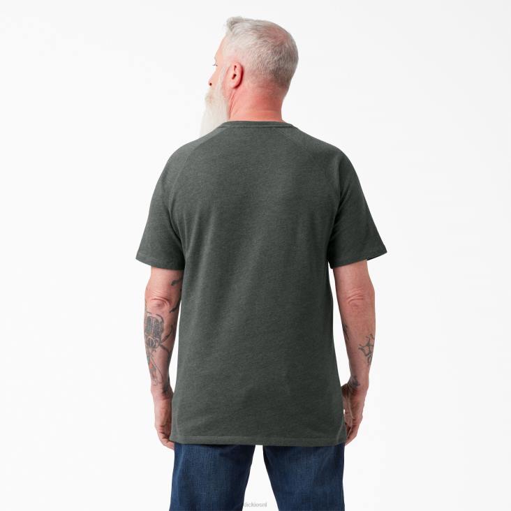 Heren Dickies verkoelend T-shirt met korte mouwen jager groene heide (hnh) kleding 6F0X547