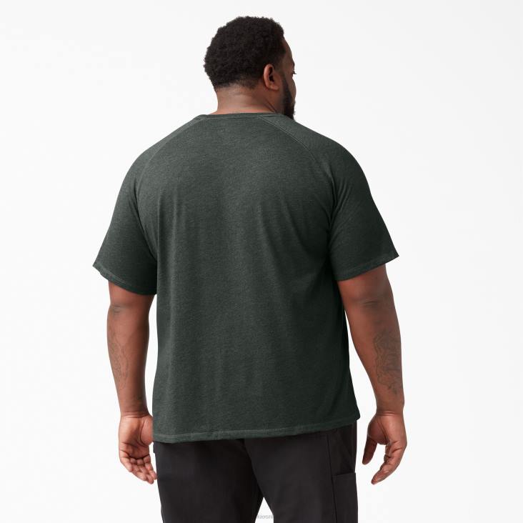 Heren Dickies verkoelend T-shirt met korte mouwen jager groene heide (hnh) kleding 6F0X547