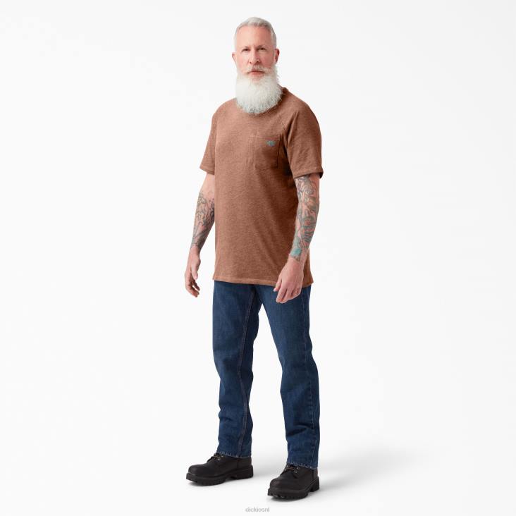 Heren Dickies verkoelend T-shirt met korte mouwen kurk single dye heather (c2k) kleding 6F0X541