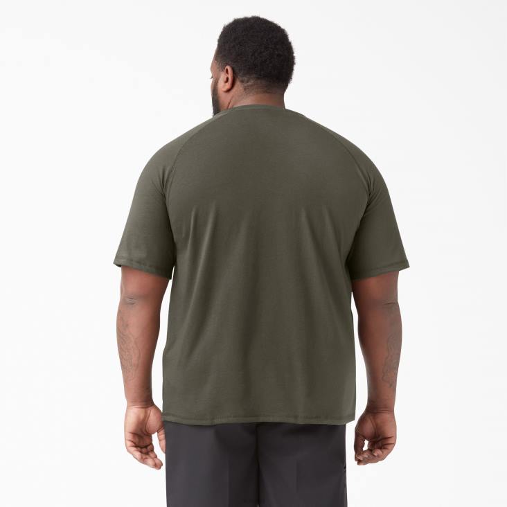 Heren Dickies verkoelend T-shirt met korte mouwen mosgroen (ms) kleding 6F0X550
