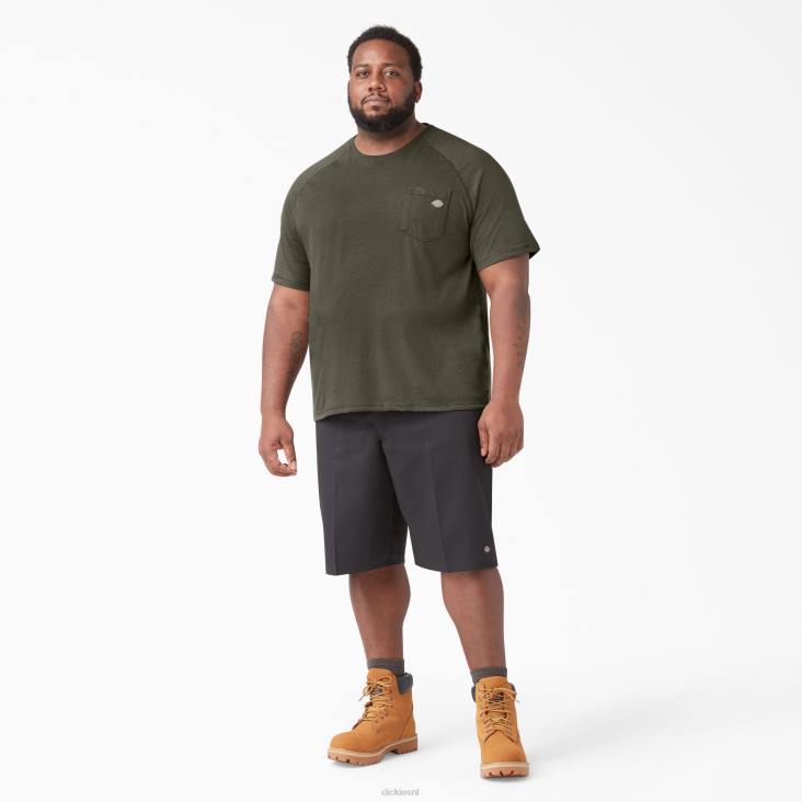 Heren Dickies verkoelend T-shirt met korte mouwen mosgroen (ms) kleding 6F0X550