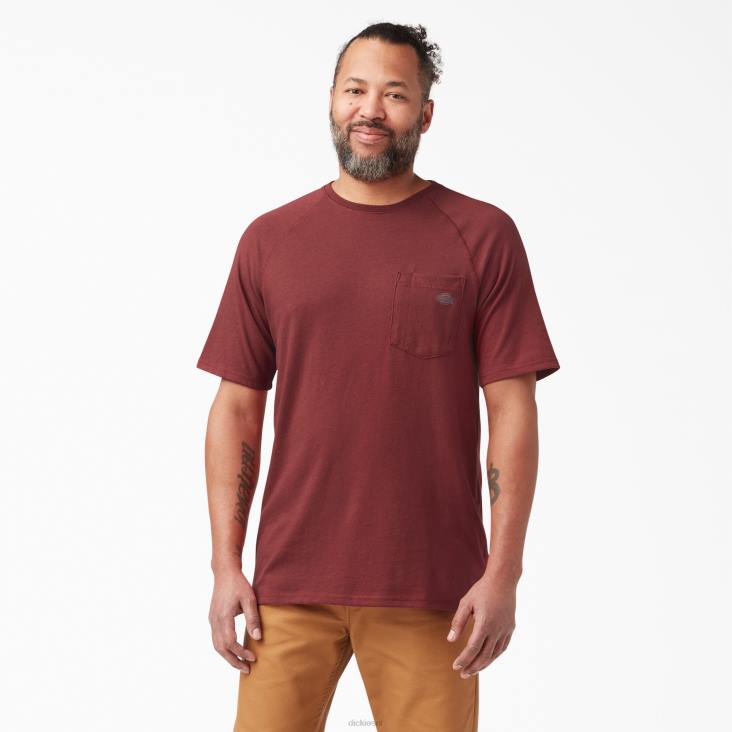 Heren Dickies verkoelend T-shirt met korte mouwen rietrood (cn) kleding 6F0X540