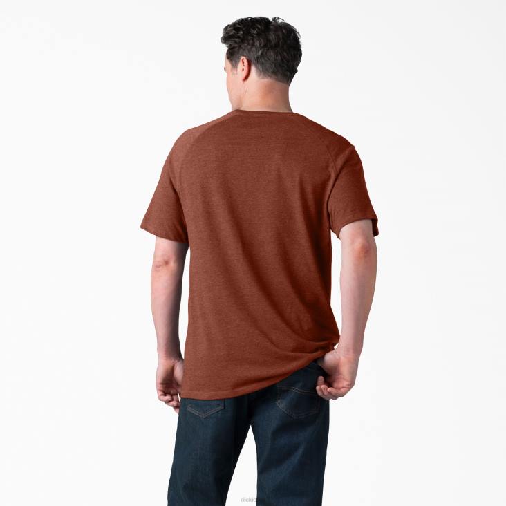 Heren Dickies verkoelend T-shirt met korte mouwen rode steenheide (roh) kleding 6F0X551