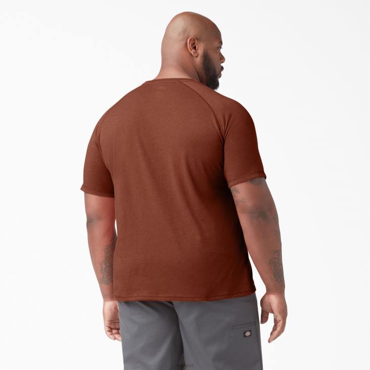 Heren Dickies verkoelend T-shirt met korte mouwen rode steenheide (roh) kleding 6F0X551
