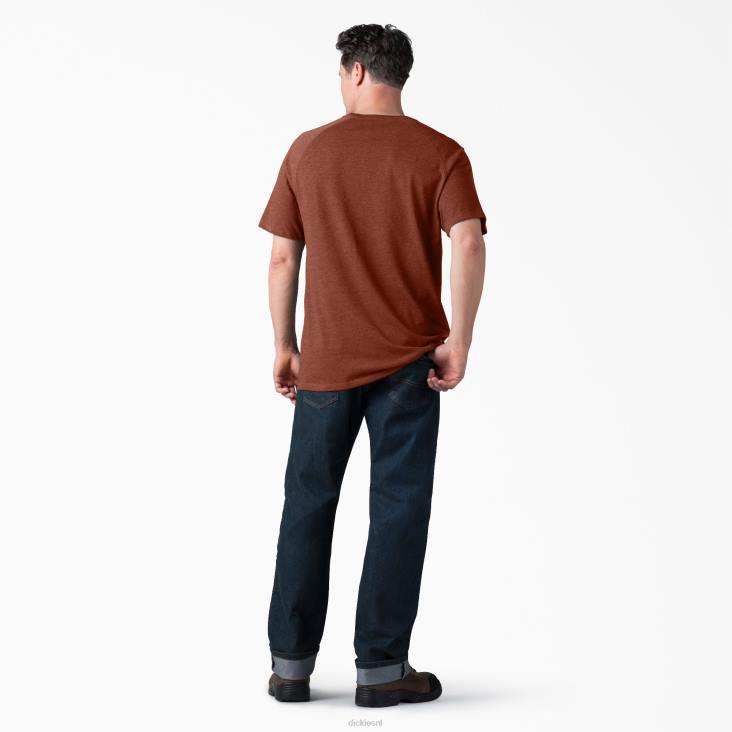 Heren Dickies verkoelend T-shirt met korte mouwen rode steenheide (roh) kleding 6F0X551