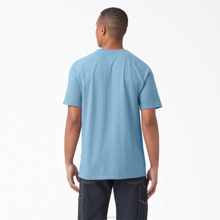 Heren Dickies verkoelend T-shirt met korte mouwen stoffig blauw (dl) kleding 6F0X542