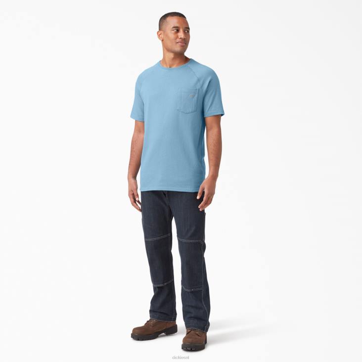 Heren Dickies verkoelend T-shirt met korte mouwen stoffig blauw (dl) kleding 6F0X542