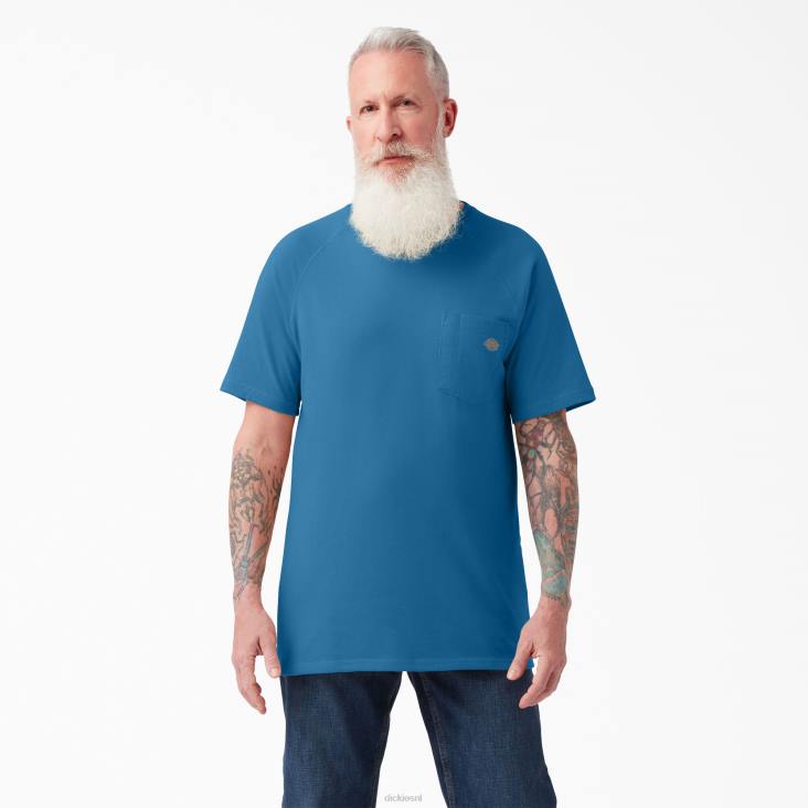 Heren Dickies verkoelend T-shirt met korte mouwen vallarta blauw (v2b) kleding 6F0X554