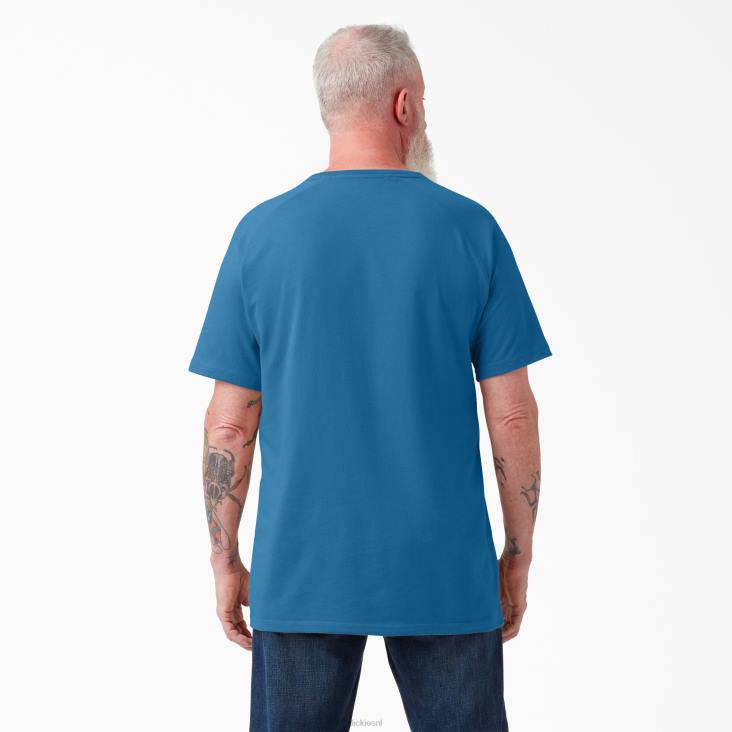 Heren Dickies verkoelend T-shirt met korte mouwen vallarta blauw (v2b) kleding 6F0X554