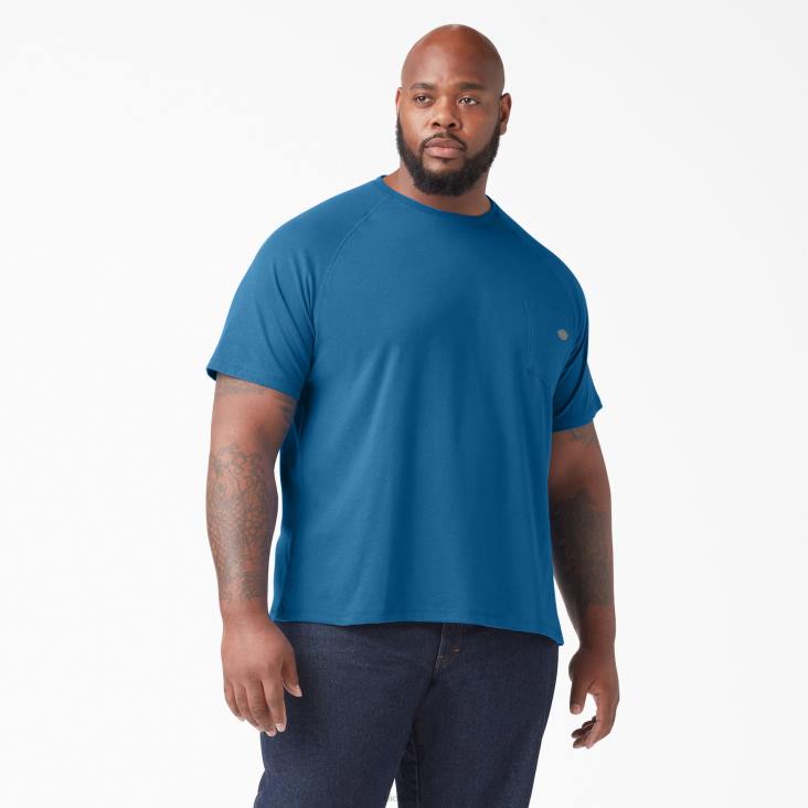 Heren Dickies verkoelend T-shirt met korte mouwen vallarta blauw (v2b) kleding 6F0X554