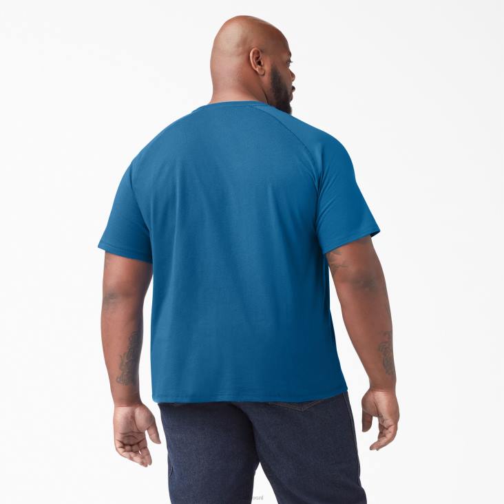 Heren Dickies verkoelend T-shirt met korte mouwen vallarta blauw (v2b) kleding 6F0X554