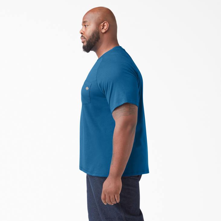Heren Dickies verkoelend T-shirt met korte mouwen vallarta blauw (v2b) kleding 6F0X554