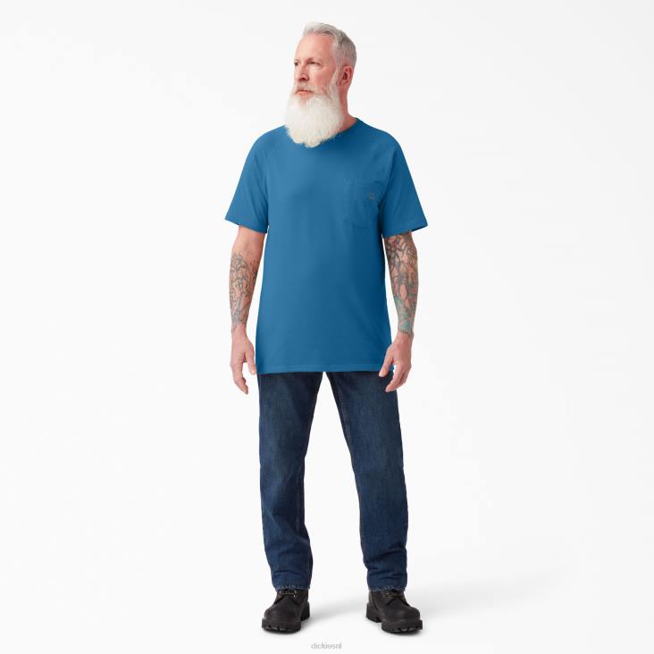 Heren Dickies verkoelend T-shirt met korte mouwen vallarta blauw (v2b) kleding 6F0X554