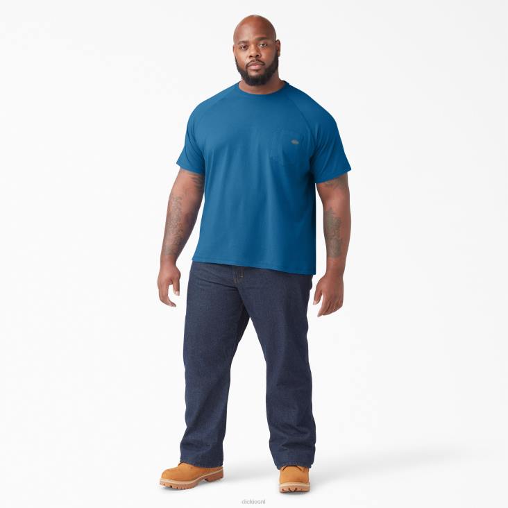 Heren Dickies verkoelend T-shirt met korte mouwen vallarta blauw (v2b) kleding 6F0X554