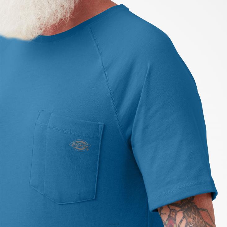 Heren Dickies verkoelend T-shirt met korte mouwen vallarta blauw (v2b) kleding 6F0X554