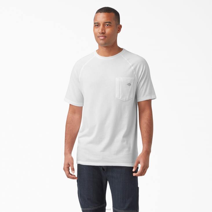 Heren Dickies verkoelend T-shirt met korte mouwen wit (wh) kleding 6F0X555
