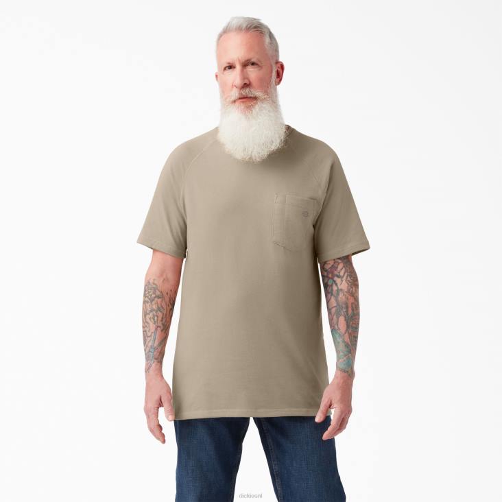Heren Dickies verkoelend T-shirt met korte mouwen woestijnzand (ds) kleding 6F0X544