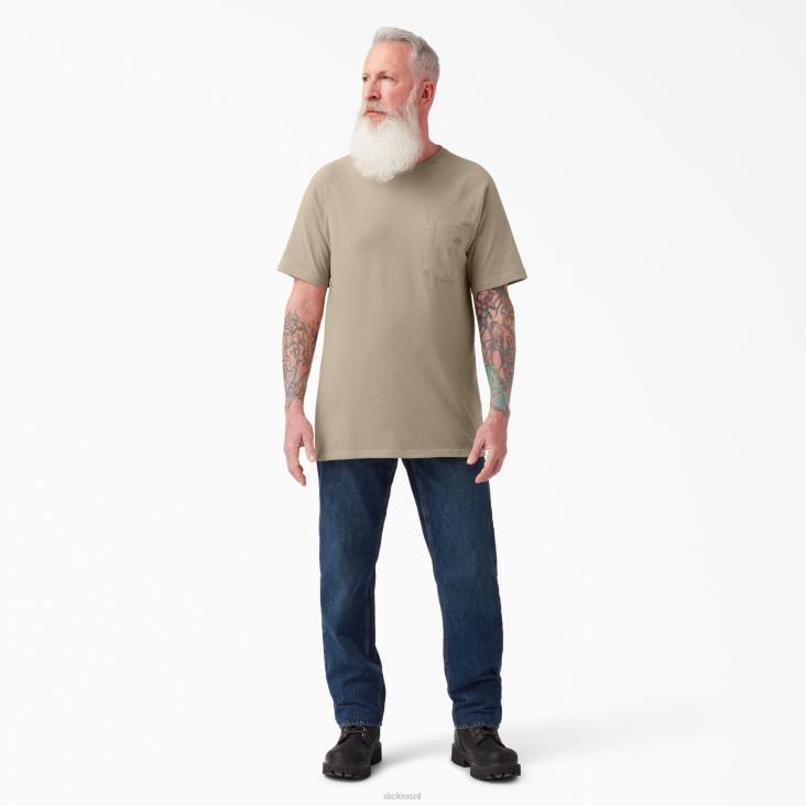 Heren Dickies verkoelend T-shirt met korte mouwen woestijnzand (ds) kleding 6F0X544