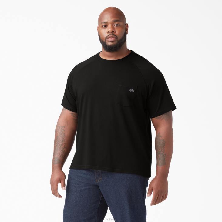 Heren Dickies verkoelend T-shirt met korte mouwen zwart (bk) kleding 6F0X536