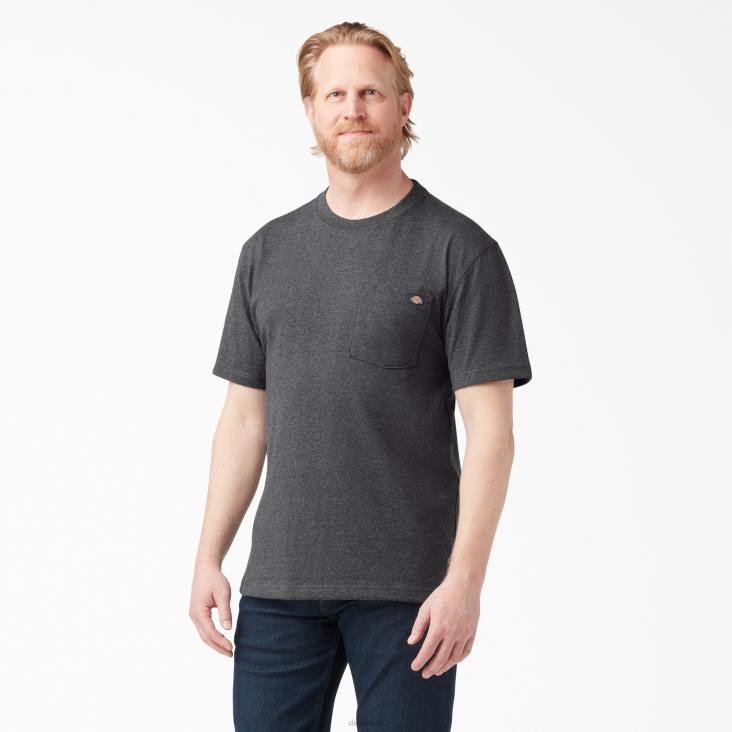 Heren Dickies zwaar gemêleerd T-shirt met korte mouwen antracietgrijs heide (cgh) kleding 6F0X527