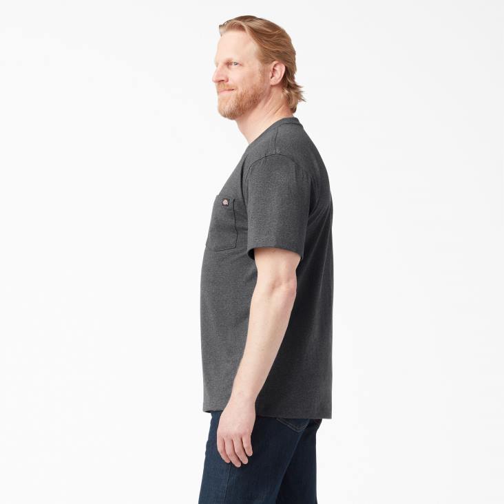 Heren Dickies zwaar gemêleerd T-shirt met korte mouwen antracietgrijs heide (cgh) kleding 6F0X527