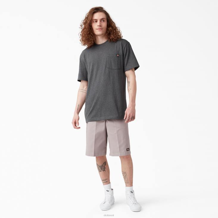 Heren Dickies zwaar gemêleerd T-shirt met korte mouwen antracietgrijs heide (cgh) kleding 6F0X527