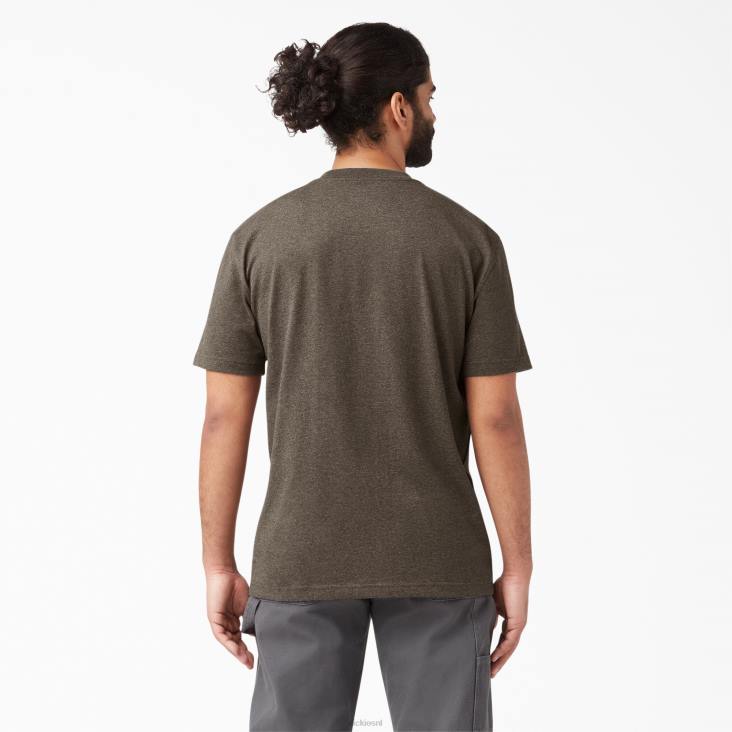 Heren Dickies zwaar gemêleerd T-shirt met korte mouwen chocolade heide (cth) kleding 6F0X528