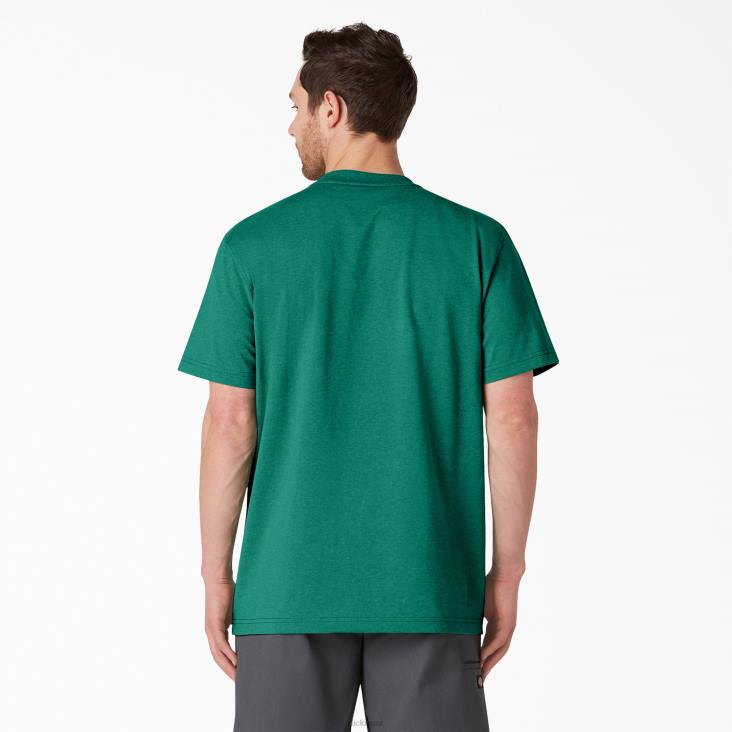 Heren Dickies zwaar gemêleerd T-shirt met korte mouwen groene single dye heide (gsh) kleding 6F0X532