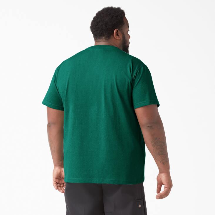 Heren Dickies zwaar gemêleerd T-shirt met korte mouwen groene single dye heide (gsh) kleding 6F0X532