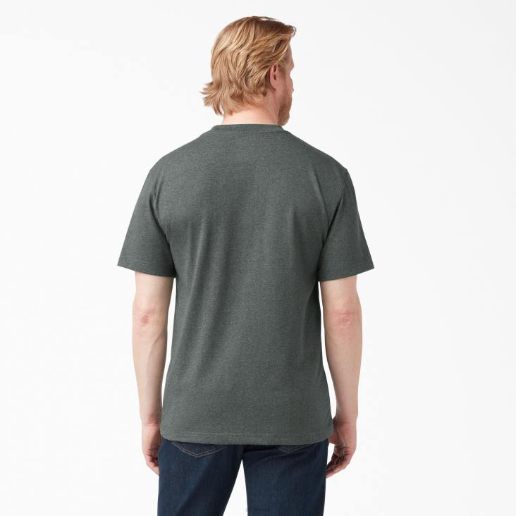Heren Dickies zwaar gemêleerd T-shirt met korte mouwen jager groen (ghh) kleding 6F0X531