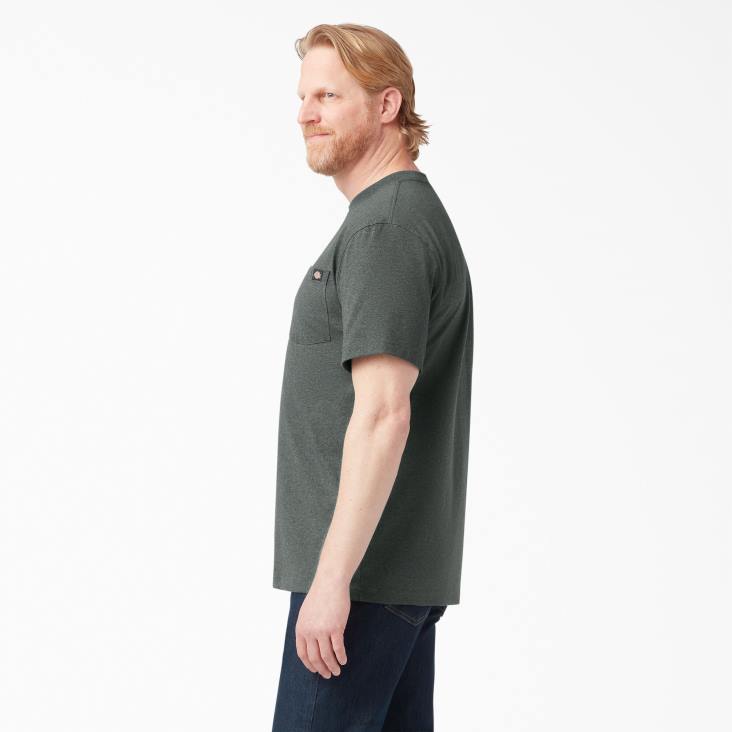 Heren Dickies zwaar gemêleerd T-shirt met korte mouwen jager groen (ghh) kleding 6F0X531
