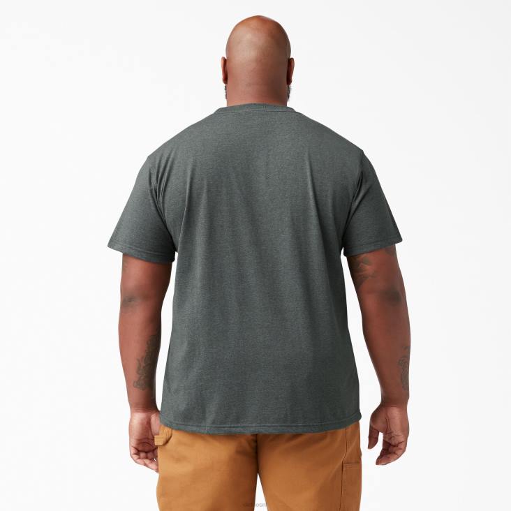 Heren Dickies zwaar gemêleerd T-shirt met korte mouwen jager groen (ghh) kleding 6F0X531