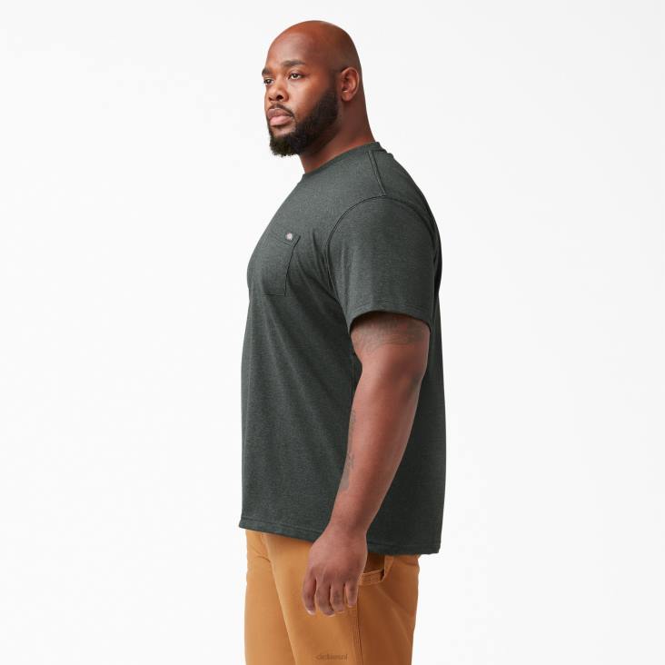 Heren Dickies zwaar gemêleerd T-shirt met korte mouwen jager groen (ghh) kleding 6F0X531