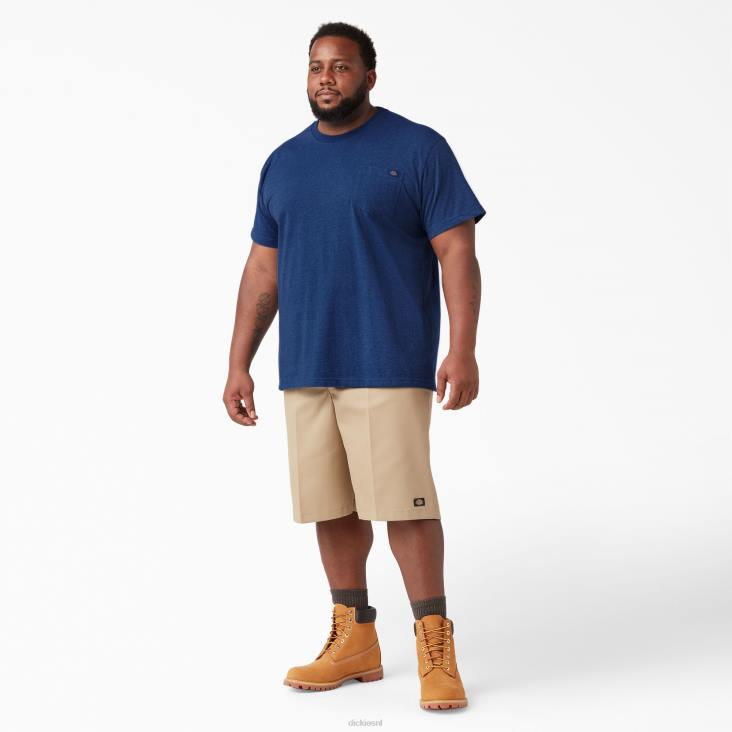 Heren Dickies zwaar gemêleerd T-shirt met korte mouwen limoges enkele kleurstof heide (oih) kleding 6F0X534