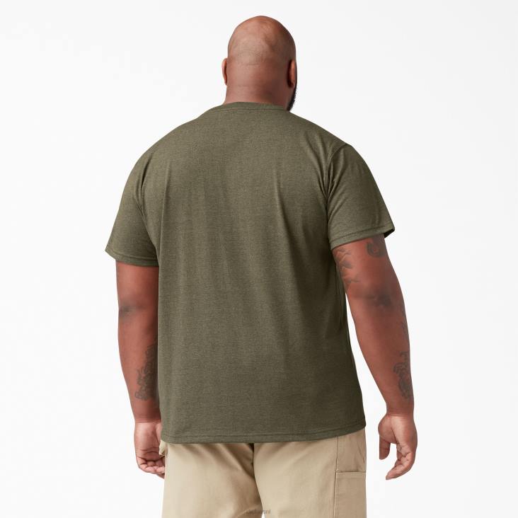 Heren Dickies zwaar gemêleerd T-shirt met korte mouwen militair groene heide (mld) kleding 6F0X533