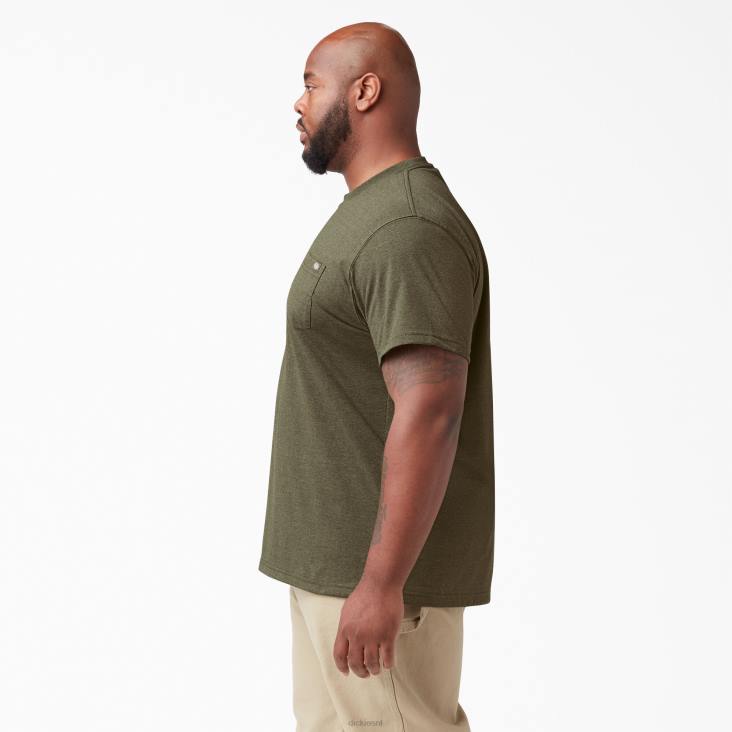 Heren Dickies zwaar gemêleerd T-shirt met korte mouwen militair groene heide (mld) kleding 6F0X533