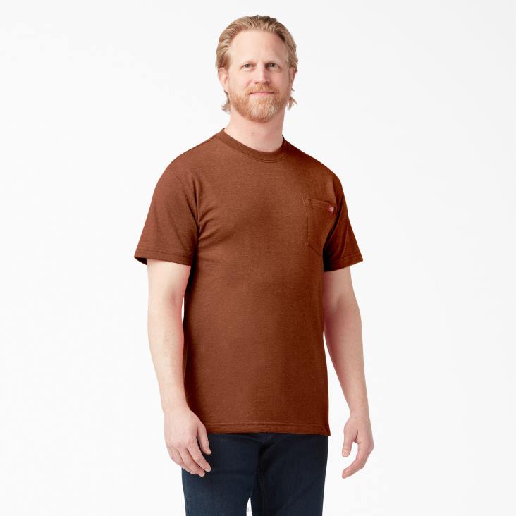 Heren Dickies zwaar gemêleerd T-shirt met korte mouwen rustieke rode heide (rrh) kleding 6F0X535