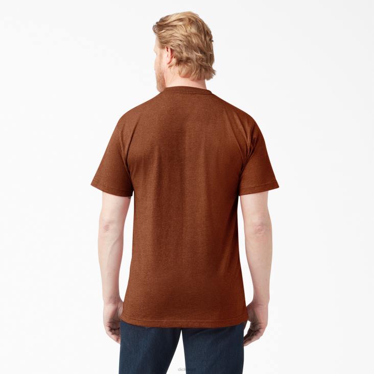 Heren Dickies zwaar gemêleerd T-shirt met korte mouwen rustieke rode heide (rrh) kleding 6F0X535