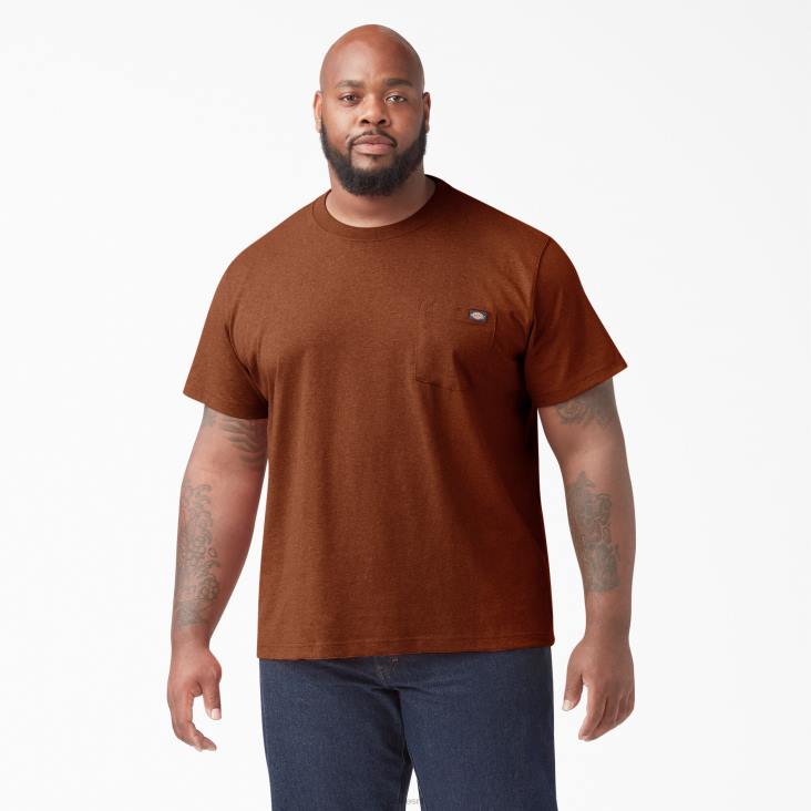 Heren Dickies zwaar gemêleerd T-shirt met korte mouwen rustieke rode heide (rrh) kleding 6F0X535