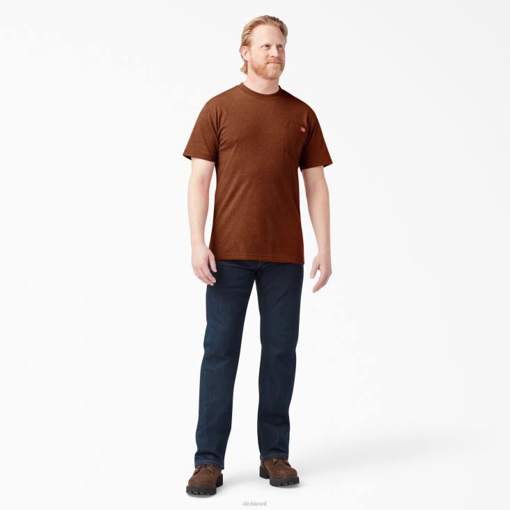 Heren Dickies zwaar gemêleerd T-shirt met korte mouwen rustieke rode heide (rrh) kleding 6F0X535