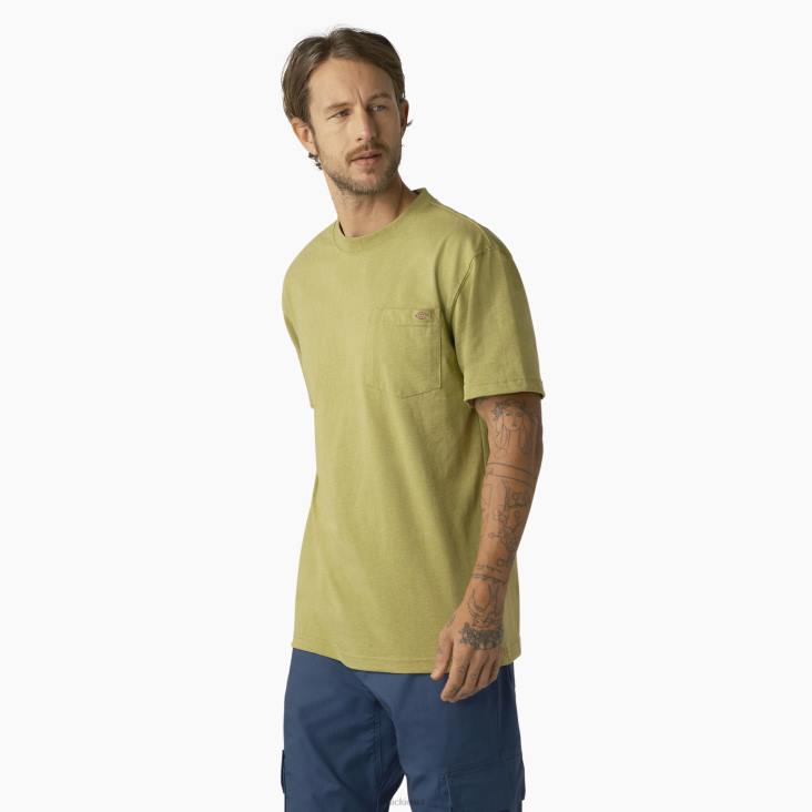 Heren Dickies zwaar gemêleerd T-shirt met korte mouwen varenheide (f2h) kleding 6F0X530