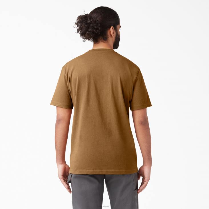 Heren Dickies zwaargewicht T-shirt met korte mouwen bruine eend (bd) kleding 6F0X505